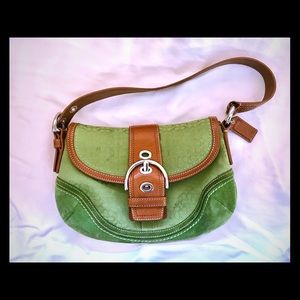 Cute Authentic Coach bag. Leather, suede and satin